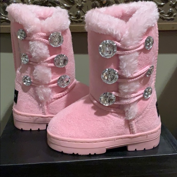 bebe Other - Bebe Toddler Girls Pink Rhinestone slip on boots